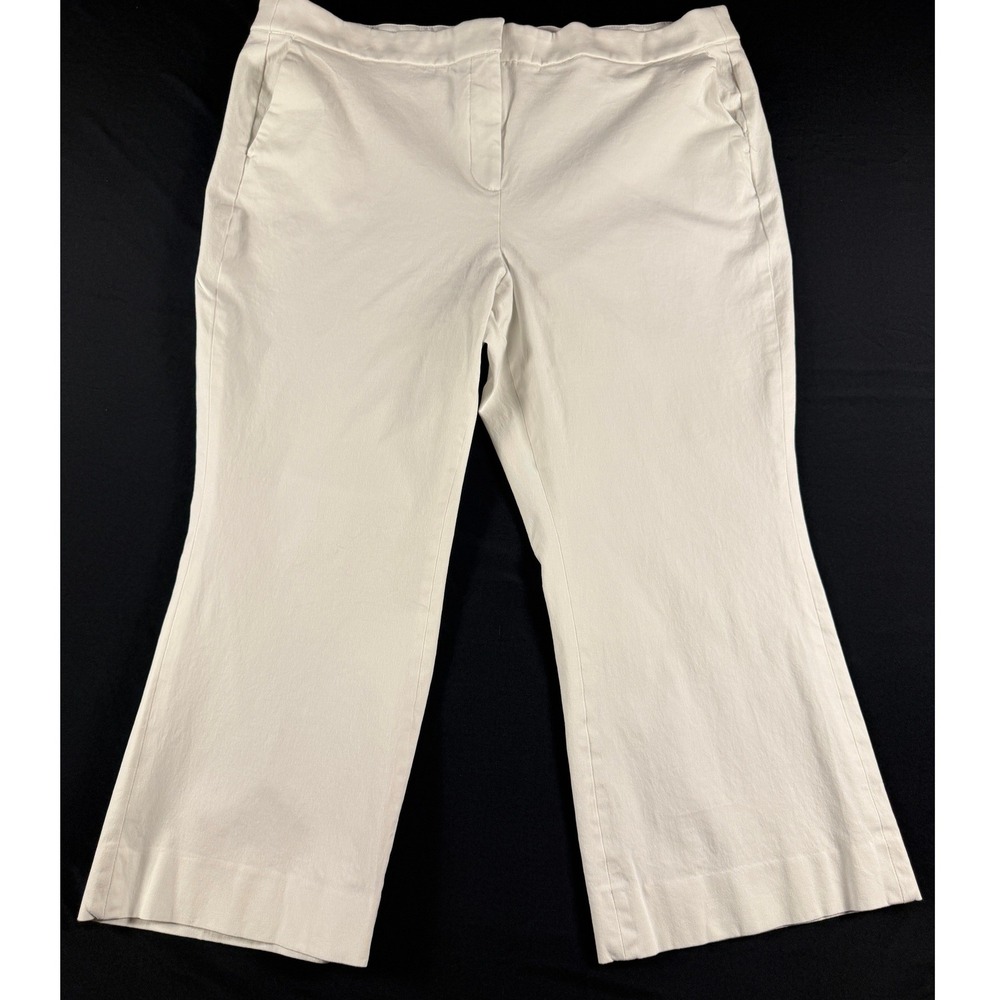 J.Crew Re-Imagined White Cropped Flare Stretch Trousers Womens Size 18
